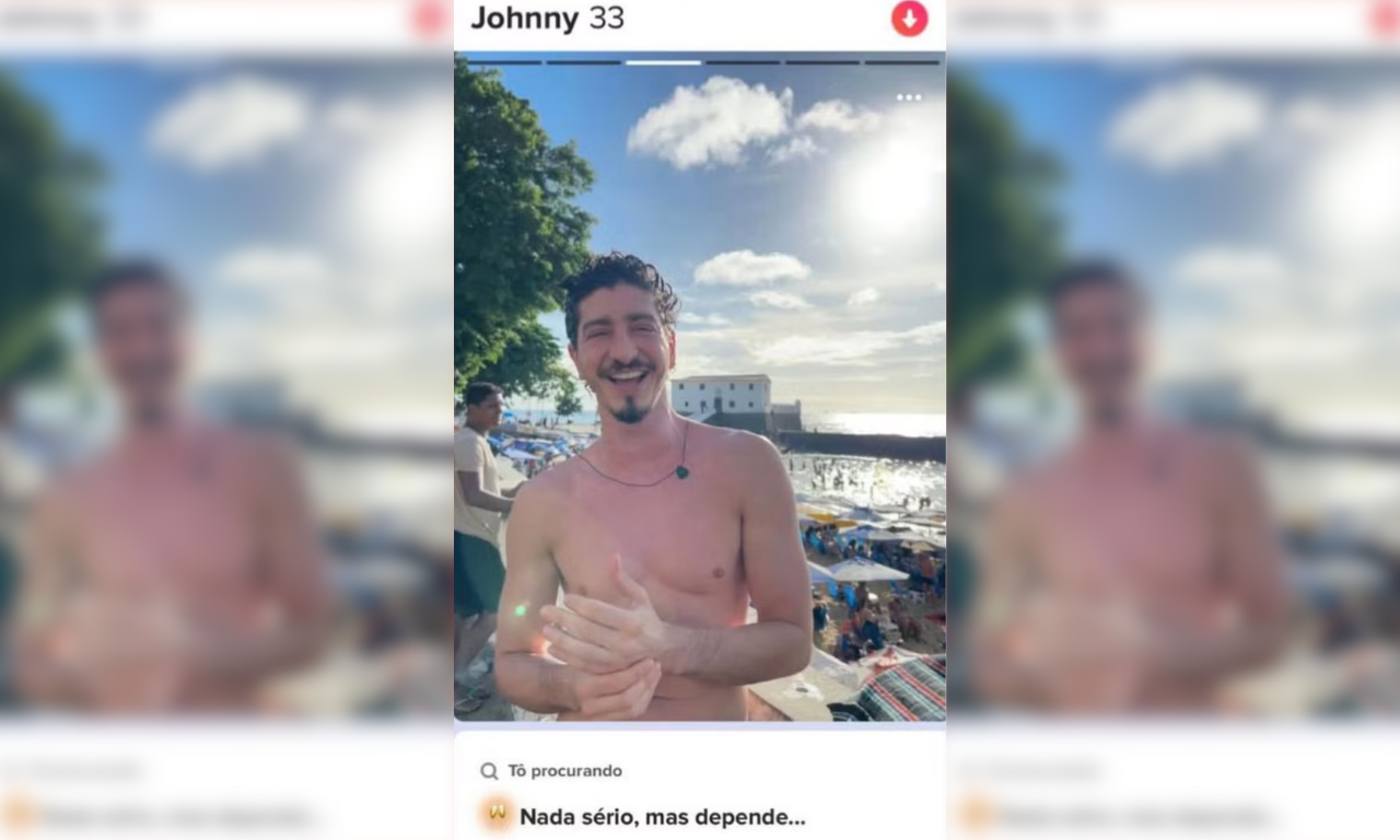 Ator da Globo chama atenção com foto em Salvador em app de namoro.Foto: Reprodução