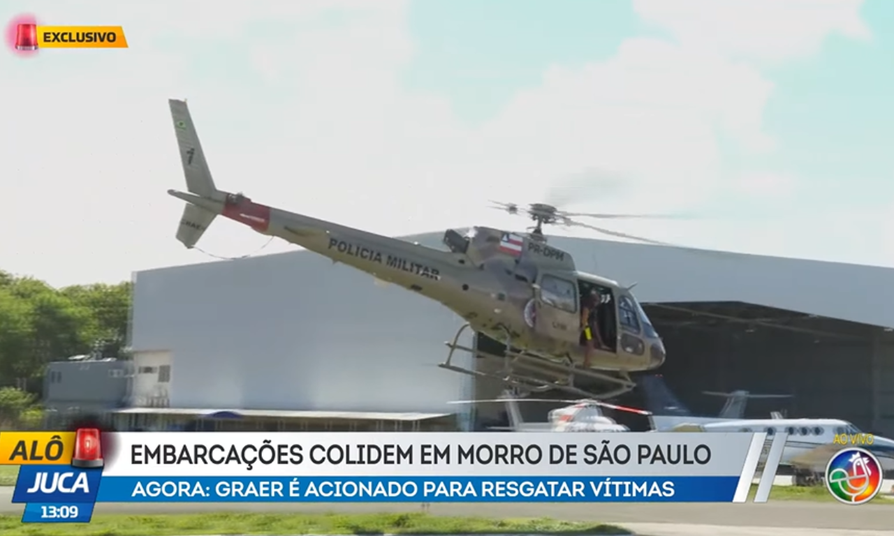 Embarcações colidem na Ilha de Itaparica, a caminho de Salvador. Foto: TV Aratu