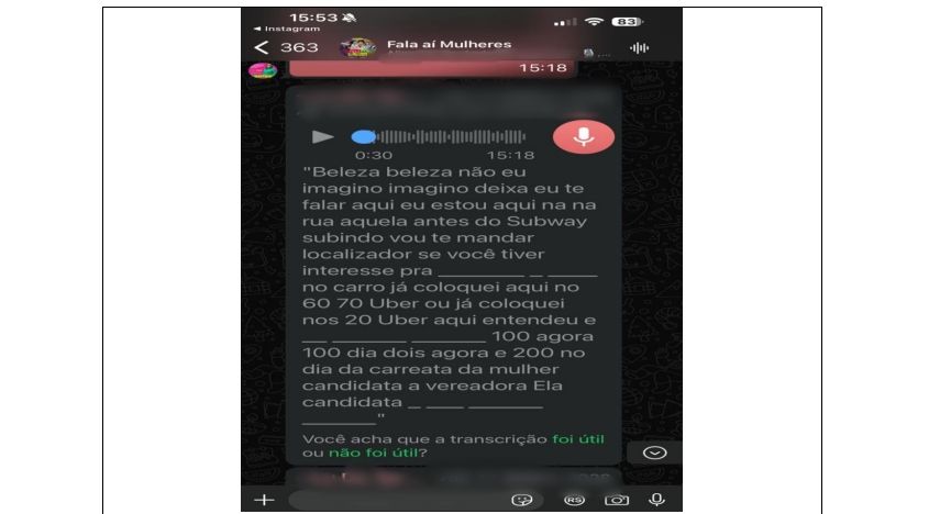 Suposto áudio no WhatsApp detalha como seria pagamento para motoristas por app | Foto: PF