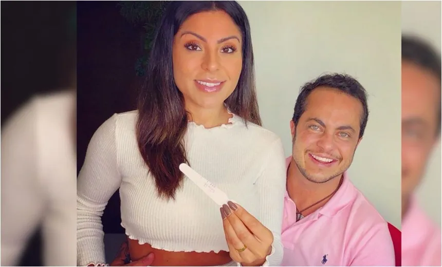 Durante festão, Thammy Miranda e Andressa Ferreira revelam sexo do bebê; assista