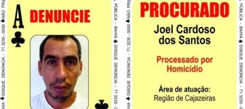 OLHA ELE: Suspeito de homicídios em Cajazeiras é colocado no “Baralho do Crime” da Bahia