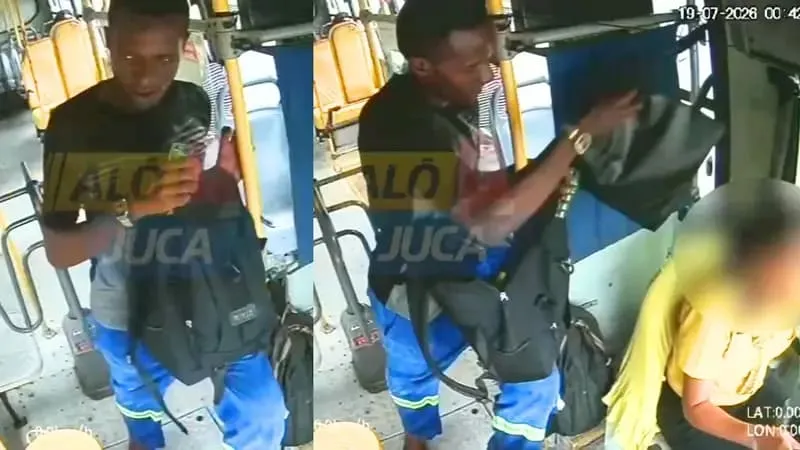 Vídeo: homem rouba bolsa de motorista de micro-ônibus durante desembarque