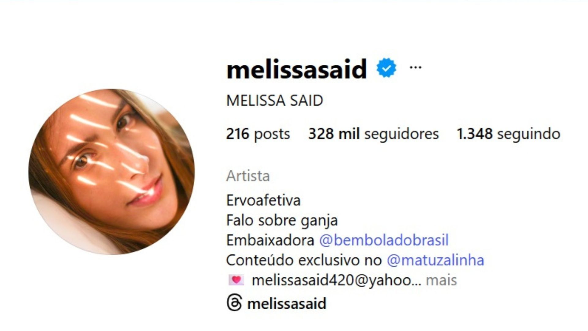 Melissa Said tem mais de 300 mil seguidores. Foto: Reprodução | Instagram