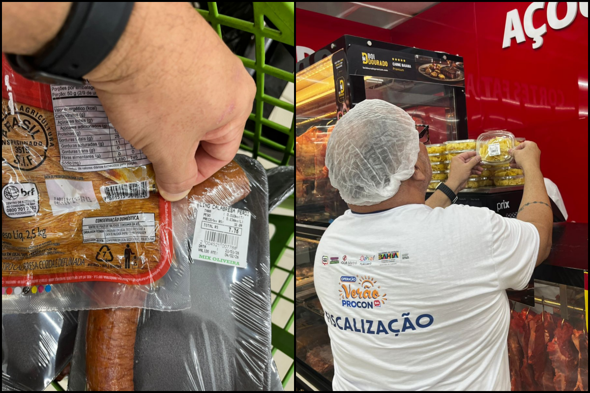 Supermercado de Praia do Forte é autuado com mais de 140 kg de carne estragad. Foto: Ascom/Procon