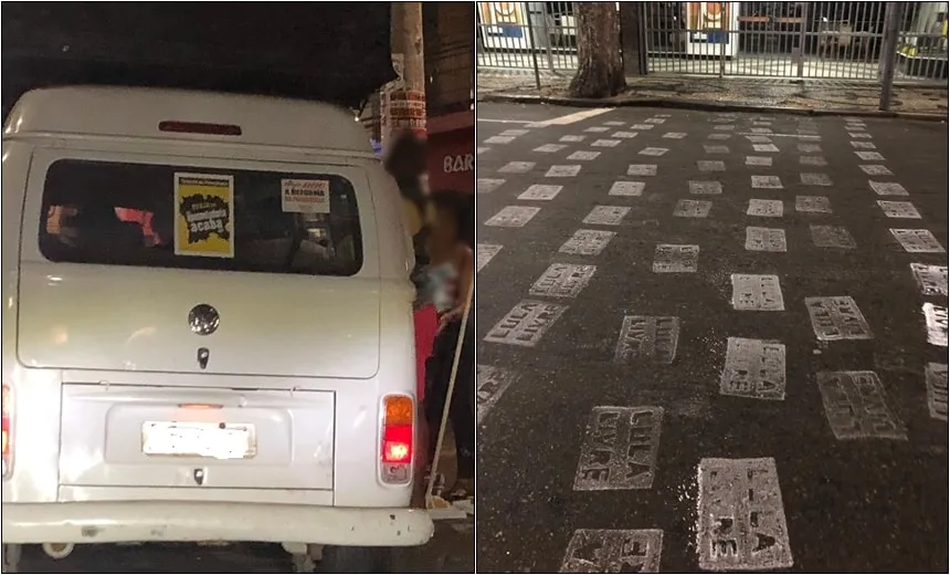 “Lula Livre”: ocupantes de kombi pintam via de Salvador com manifestação política