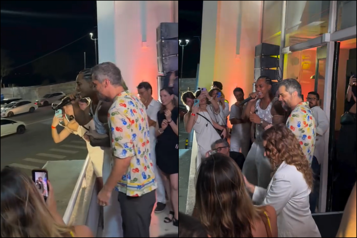 O ator Wagner Moura caiu na dança com O Kanalha durante pré-estreia de