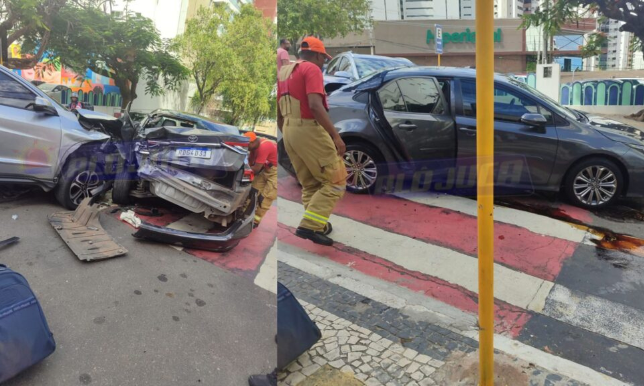 Crianças ficam feridas em acidente frente à escola no Caminho das Árvores. Foto: Reprodução | Alô Juca