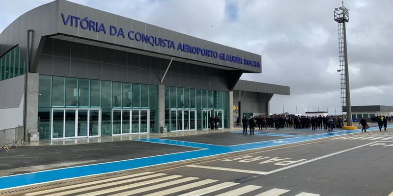 O Aeroporto Glauber Rocha, em Vitória da Conquista, registrou crescimento de mais de 50% no movimento de passageiros desde sua inauguração em 2019/Foto: Reprodução
