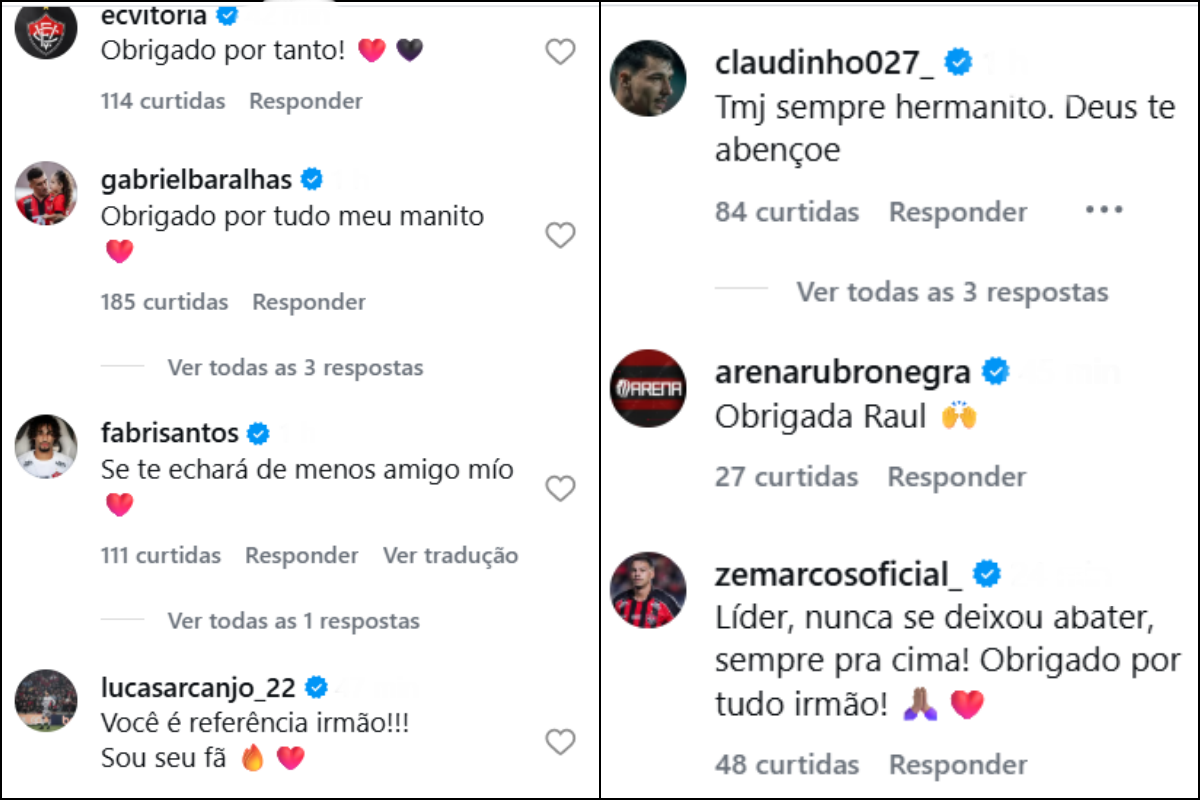 ‘Mais um torcedor’: De saída do Vitória, Raul Cáceres posta despedida. Foto: Redes Sociais