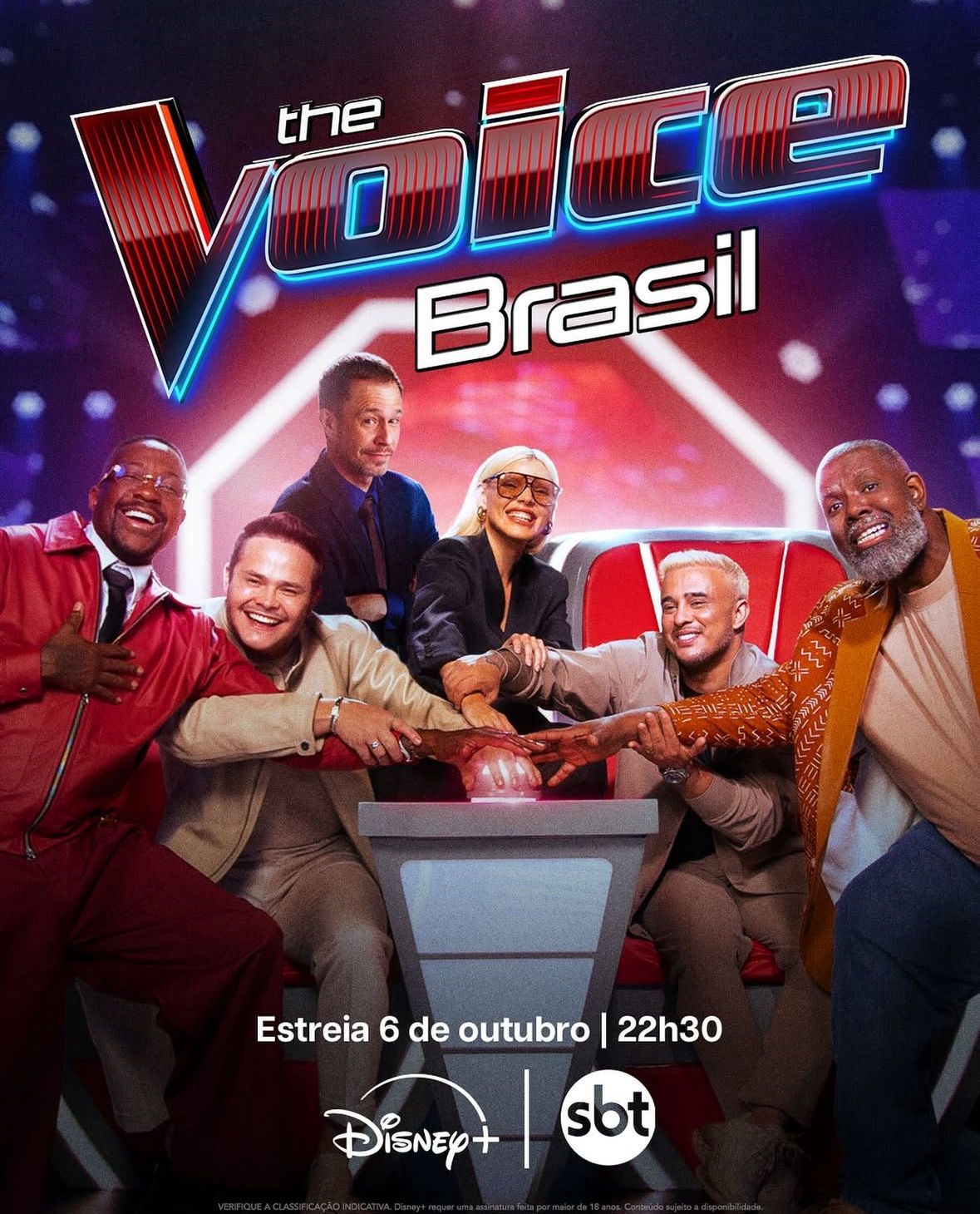 The Voice Brasil é transmitido às segundas-feiras no SBT e Disney+