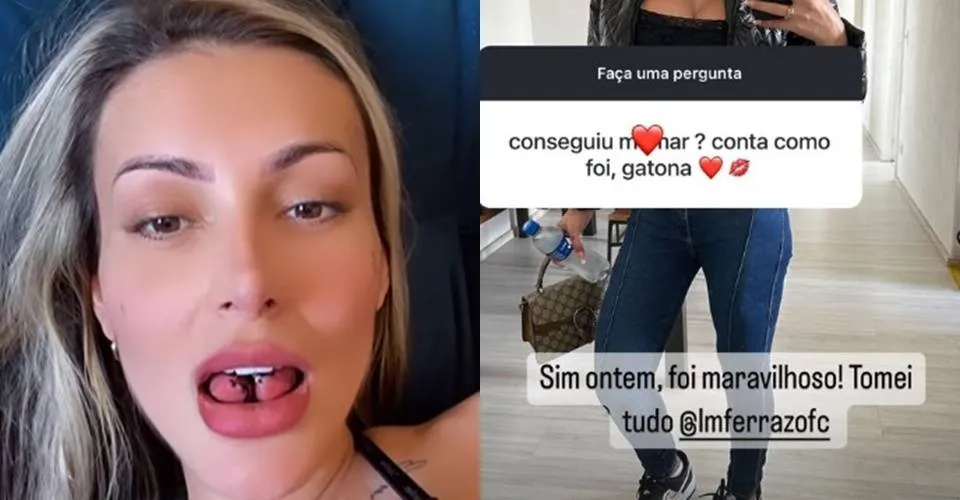 Andressa Urach revela experiência sexual com nova língua bifurcada: 'Foi maravilhoso'