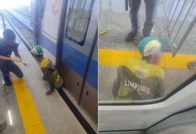 Passageiro atingido na estação Campinas de Pirajá em Salvador. Foto: Reprodução