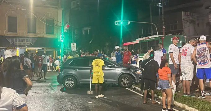 Cinco torcedores do Bahia são atropelados. Foto: Reprodução | Redes Sociais