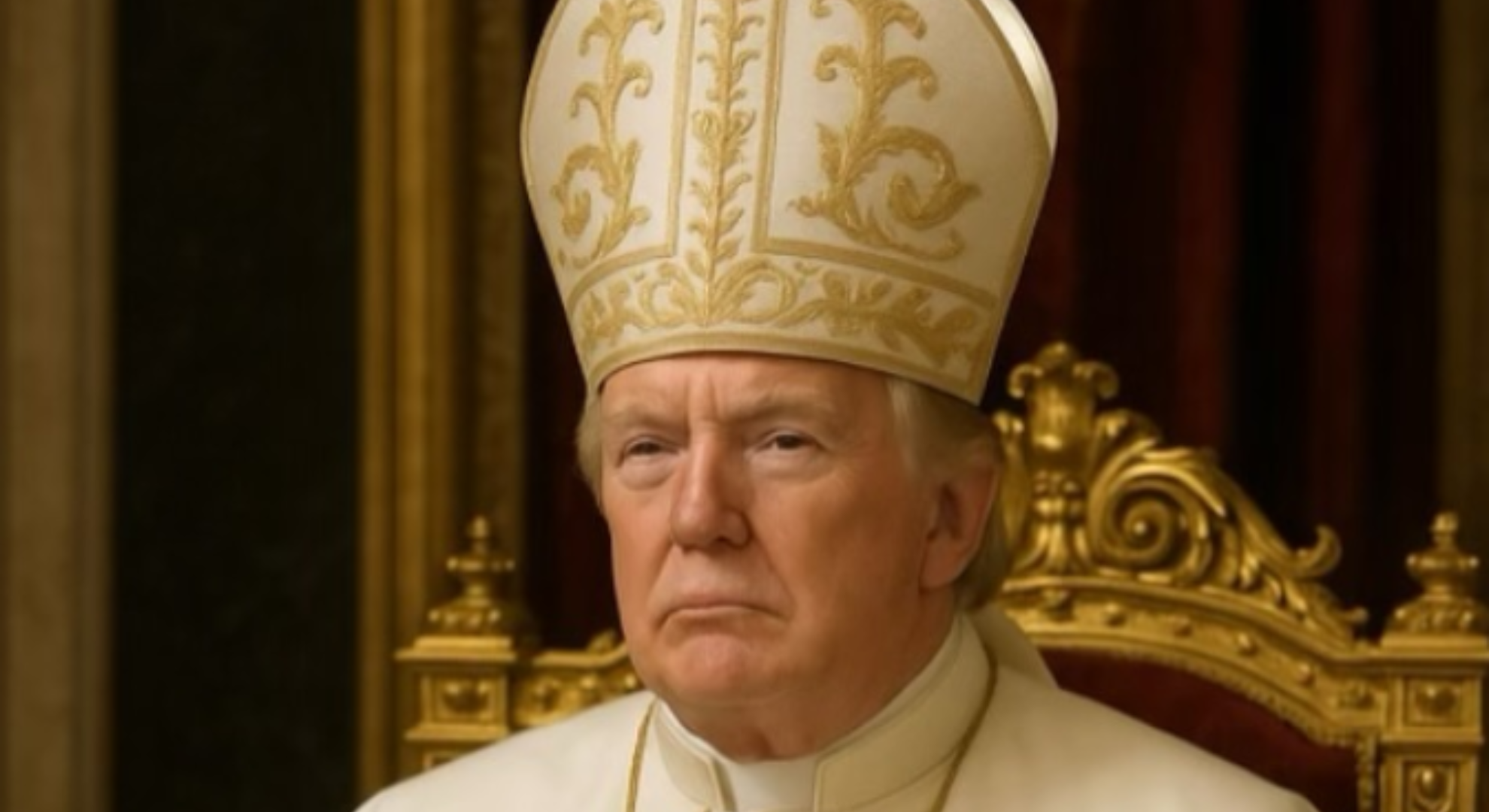 Donald Trump vestido de papa. Foto: Redes Sociais / @realdonaldtrump