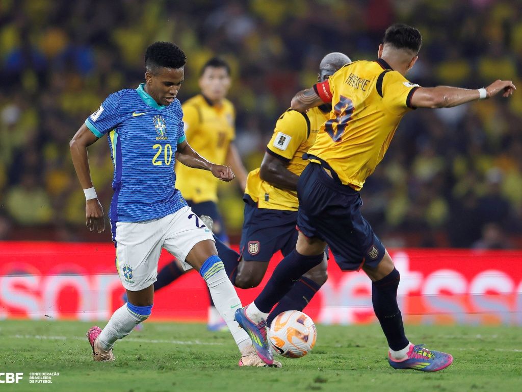 O Brasil empata com o Equador por 0x0, após um jogo equilibrado e sem grande atuação ofensiva da equipe de Carlo Ancelotti. Foto: Rafael Ribeiro/CBF