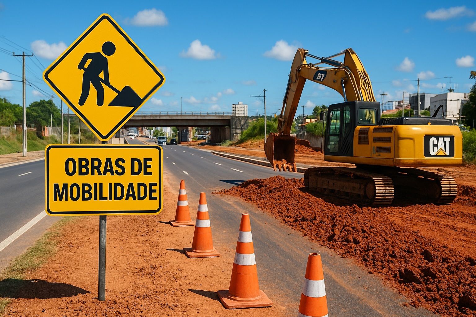 Obras de Mobilidade na Bahia. Foto: Feito por IA