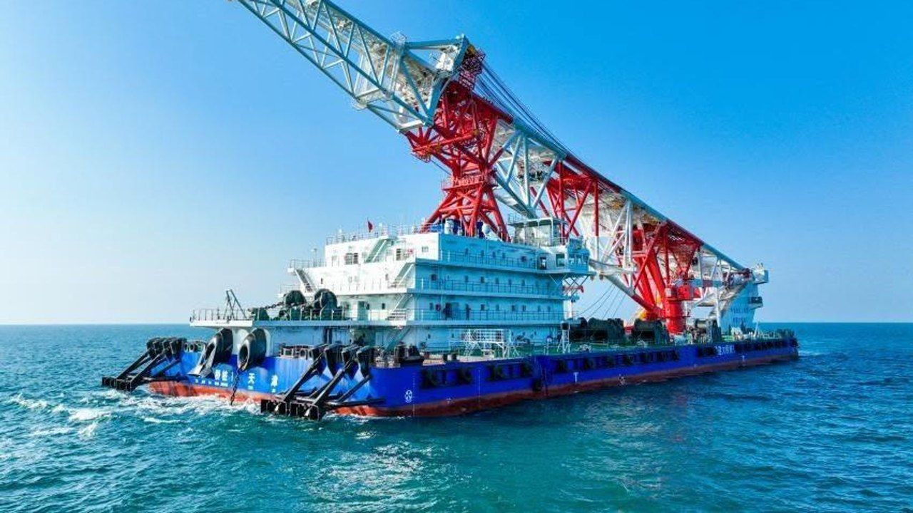 Navio Bate Estacas Tie Jian Da Qiao Zhuang 1 Est&aacute; Previsto Para Atuar Nas Obras Da Ponte Salvador Itaparica
