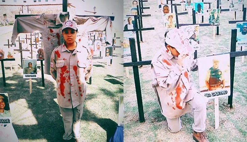 ‘MOVIMENTO BASTA’: Em protesto, grupo coloca cruzes com fotos de policiais mortos no Farol da Barra