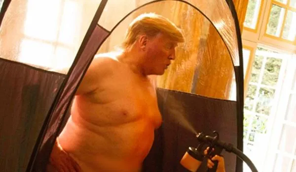 Presidente Donald Trump nu recebendo bronzeamento artificial: verdade ou mentira?