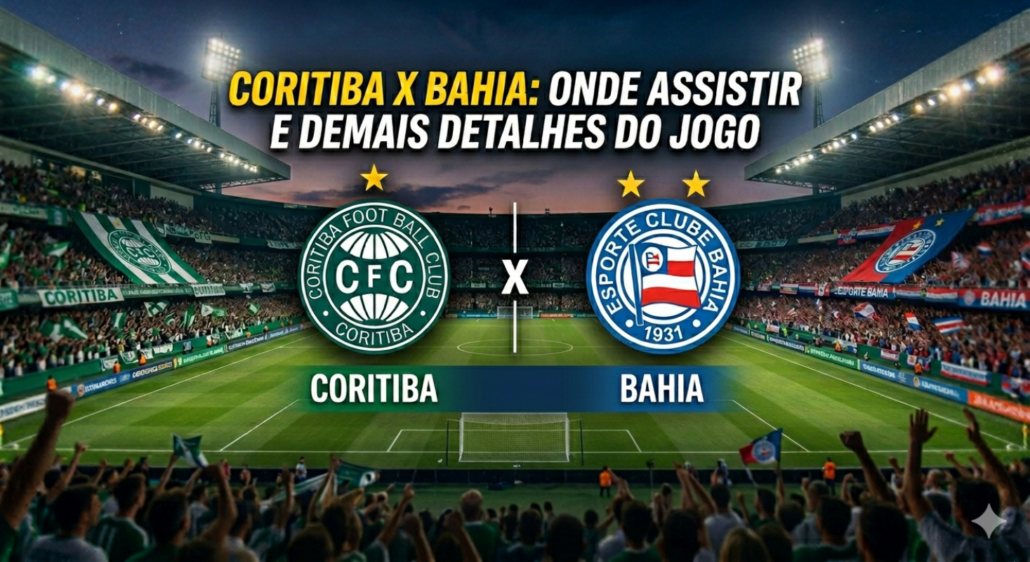 Coritiba x Bahia: Onde assistir e demais detalhes do jogo. Foto: Imagem gerada por IA