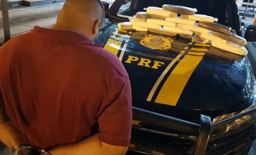  Homem é preso acusado de tráfico internacional de drogas pela PRF; droga estava no tanque do carro  