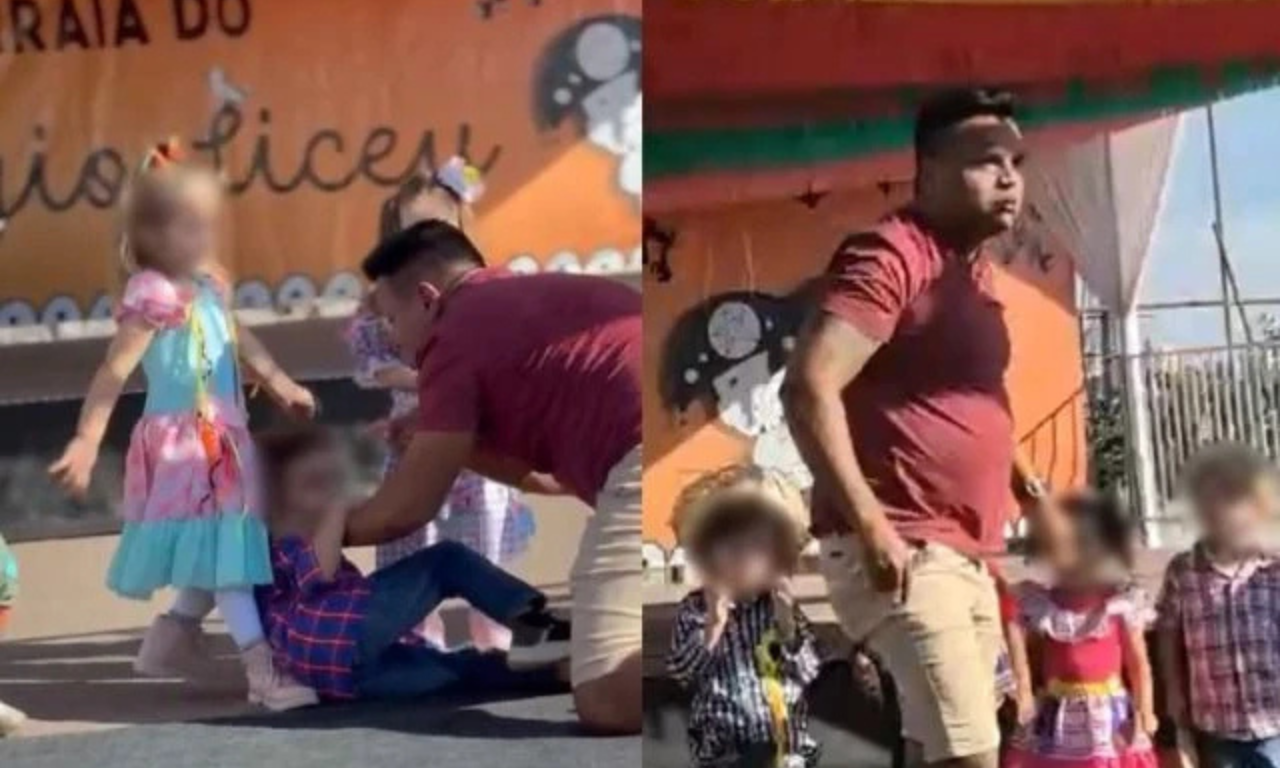 Homem invade palco e agride criança. Foto: Reprodução | X