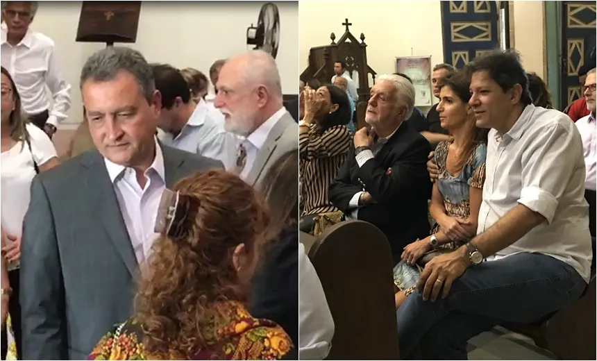 Governador Rui Costa e ex-governador Jaques Wagner comparecem ao velório de Waldir Pires