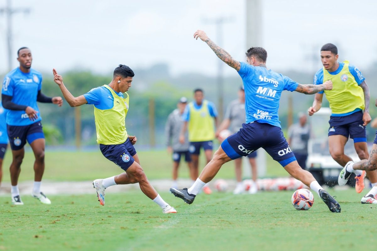 &Agrave;s v&eacute;speras do BaVi da final do Baian&atilde;o, que ocorre no s&aacute;bado, o Bahia ter&aacute; uma semana de treinos e uma folga nesta quarta-feira. Foto: Rafael Rodrigues/EC Bahia