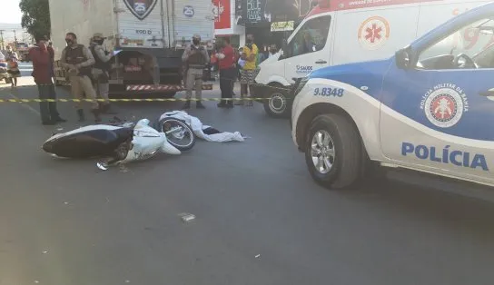 Câmera mostra atropelo que deixou motociclista morto no Oeste da Bahia 
