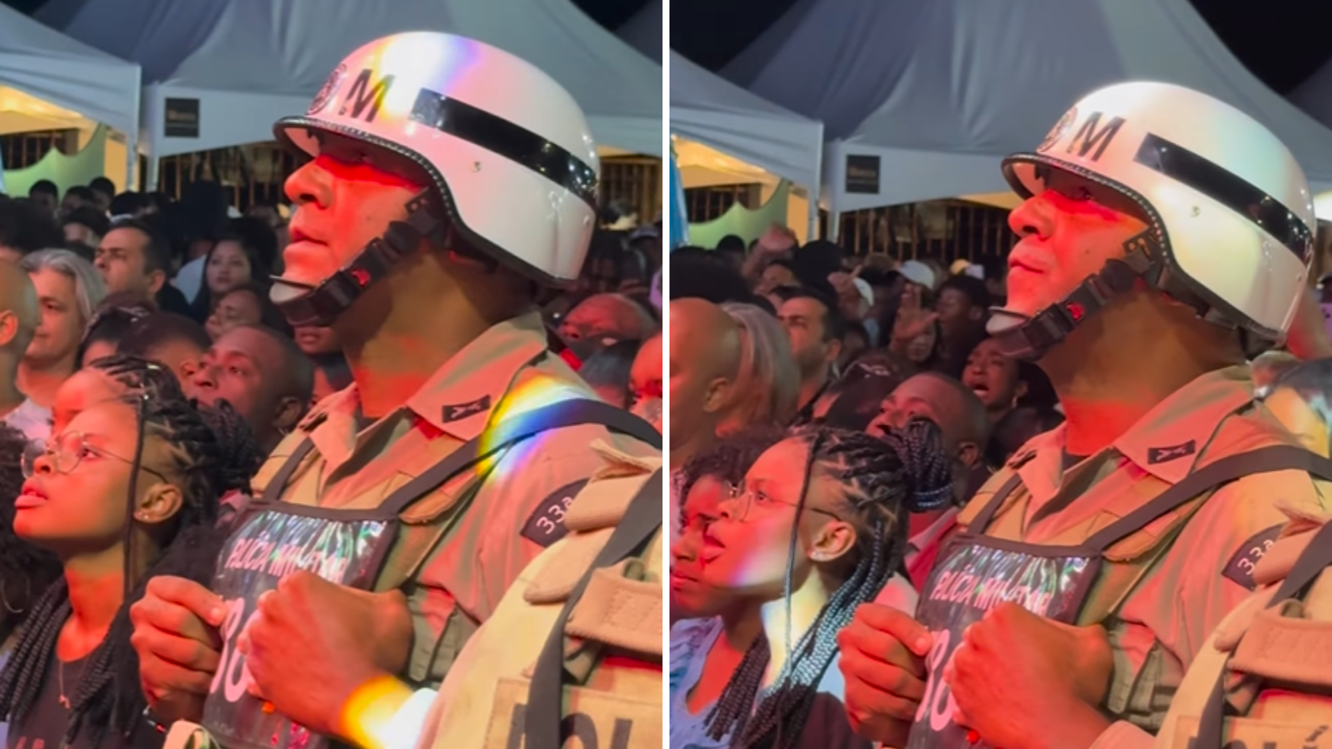 PM se emociona em show de Edson Gomes. Foto: Redes sociais 