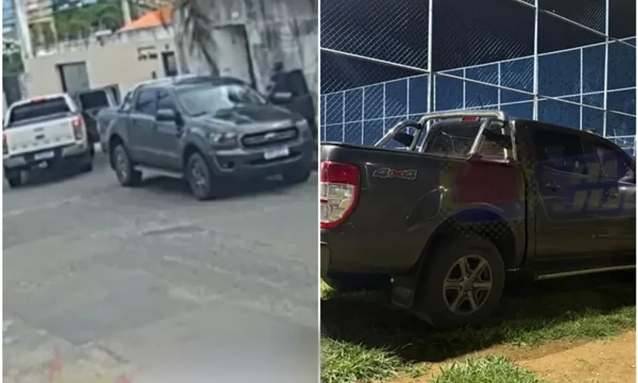 Câmeras registraram o momento em que a delegada foi levada pelos sequestradores em Piatã. Foto: Redes Sociais
