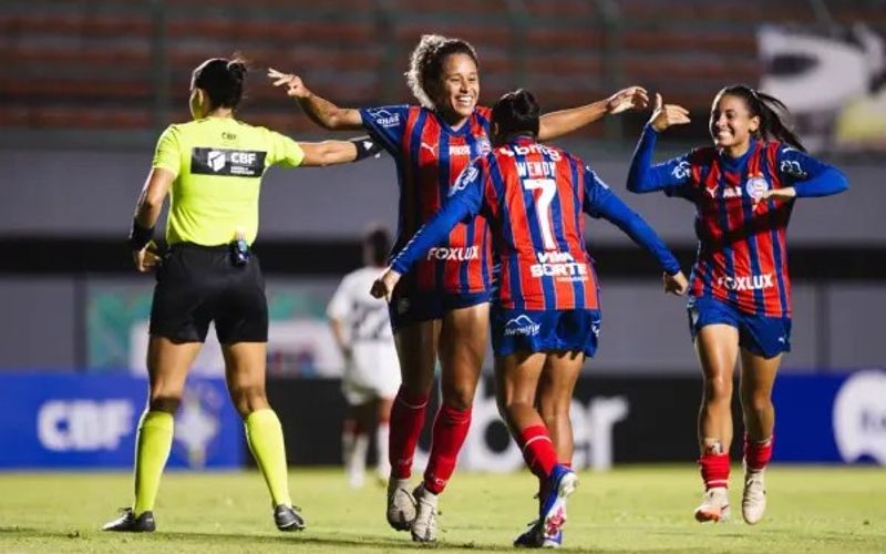 O crescimento do Brasileir&atilde;o Feminino tamb&eacute;m aparece fora de campo. Em 2026, oito canais passaram a transmitir competi&ccedil;&otilde;es femininas da CBF, contra quatro em 2024 | Foto: Let&iacute;cia Martins/EC Bahia&nbsp;