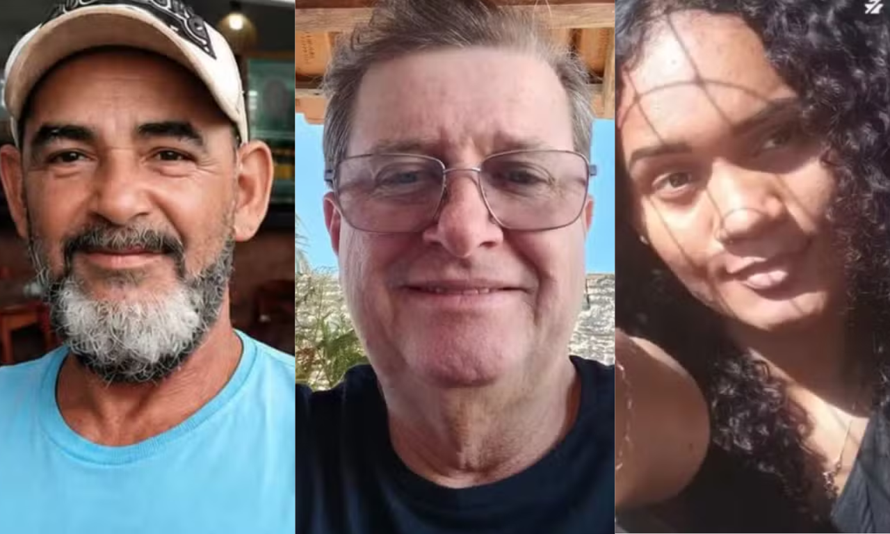 Jos&eacute; Agnaldo Silva de Jesus, de 57 anos (&agrave; esquerda); ex-vereador de Mucuri Ant&ocirc;nio Henrique Kock Ferregueti ( meio); Maria Eduarda de Jesus Augusta, de 20 anos (&agrave; direita)