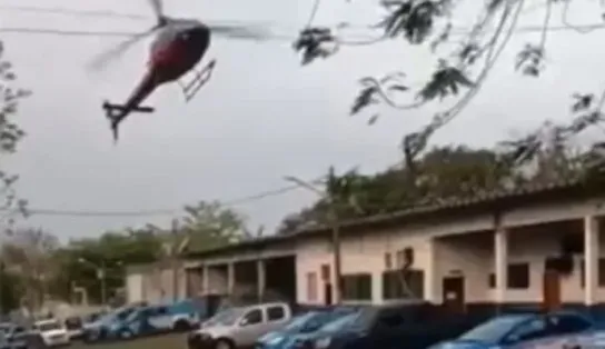 Impressionante: piloto de helicóptero briga com criminosos durante voo e tenta pousar em Batalhão da PM; vídeo registrou tudo