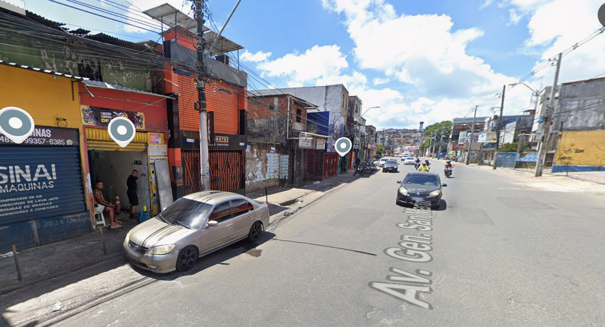 Av. San Martins tem fornecimento de &aacute;gua temporariamente interrompido. Foto: Google Maps 