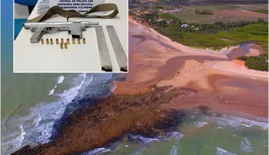 Submetralhadora artesanal é apreendida em Mucuri, cidade baiana na "Costa das Baleias"