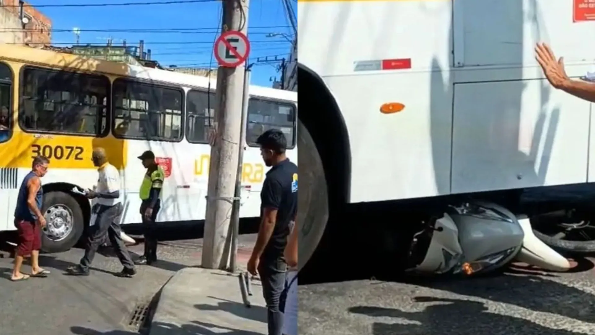 acidente onibus moto cidade baixa