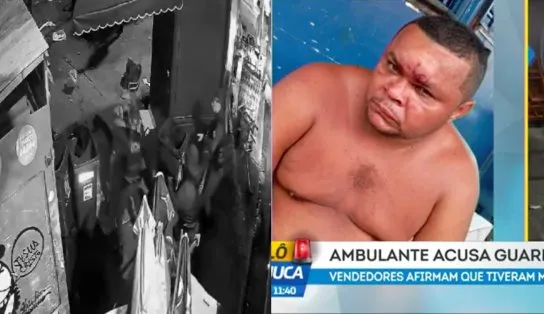 Agressão de ambulante por guardas municipais é registrada por câmera de segurança; veja vídeo