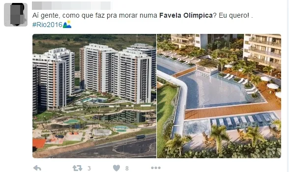 RIO-16 É BAILE DE FAVELA: Jornalista australiano chama Vila para atletas de ?Favela Olímpica?, internet não perdoa