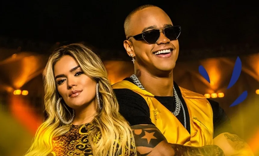 Léo Santana e colombiana Karol G gravam clipe de música da Copa América