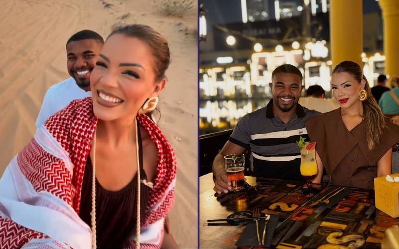 Davi Brito compartilhou registros da viagem de lua de mel nas redes sociais ap&oacute;s oficializar o casamento com Emilly Ara&uacute;jo/Foto: Redes Sociais