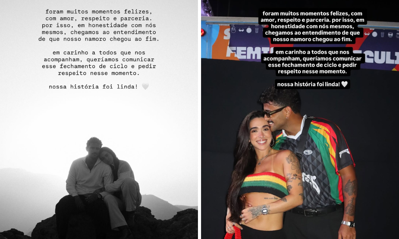 Ex-BBBs Lucas Pizane e Giovanna Lima anunciam fim do relacionamento. Foto: redes sociais