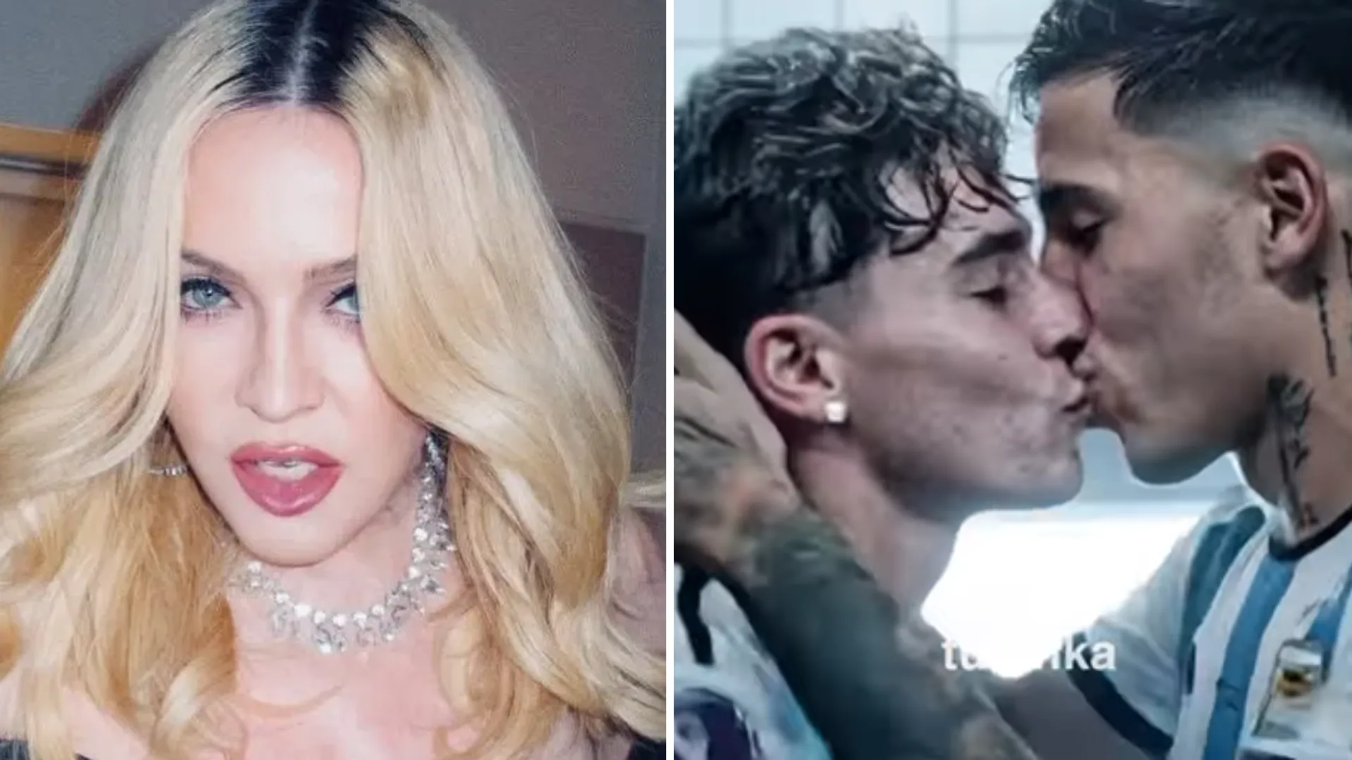 Jogadores da Argentina se beijam em vídeo compartilhado por Madonna