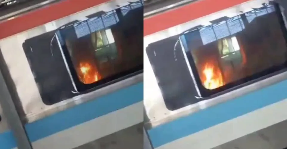 Homem é preso após atear fogo em vagão do metrô em Salvador; veja vídeo