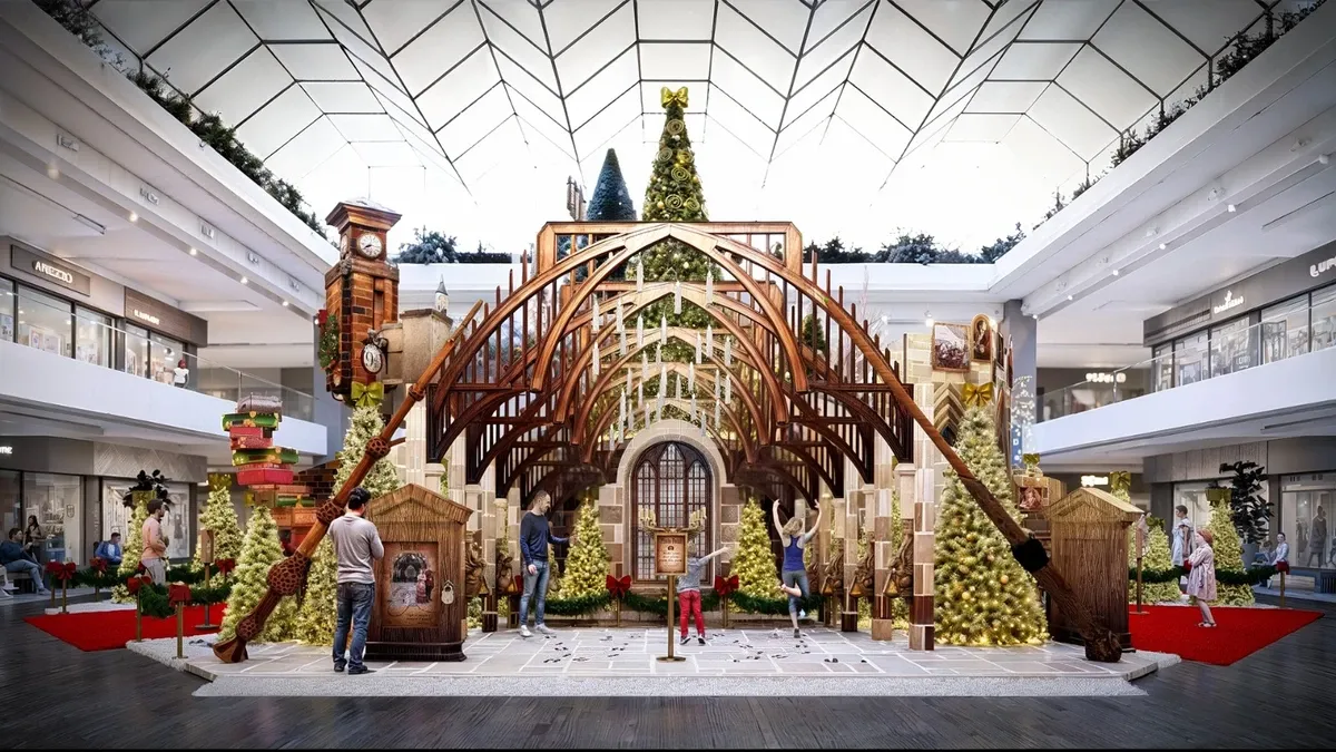 Imagem de decoração do shopping paralela