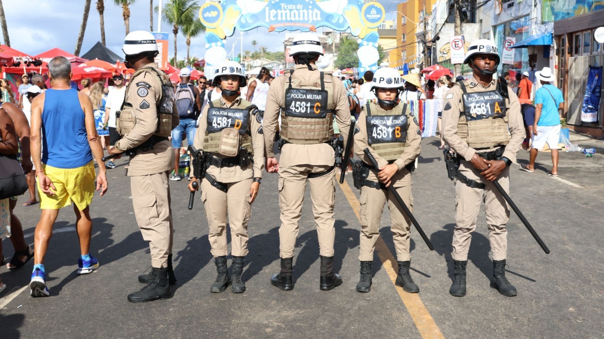Policiamento reforçado na Festa De Iemanjá 2026. Foto: PMBA