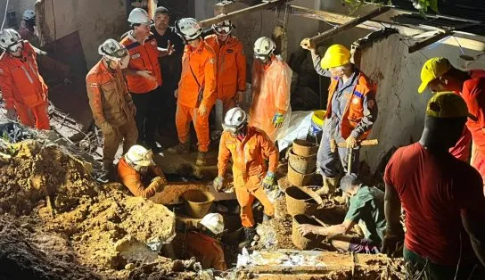 Equipes seguem na busca da quarta vítima do desabamento em Saramandaia