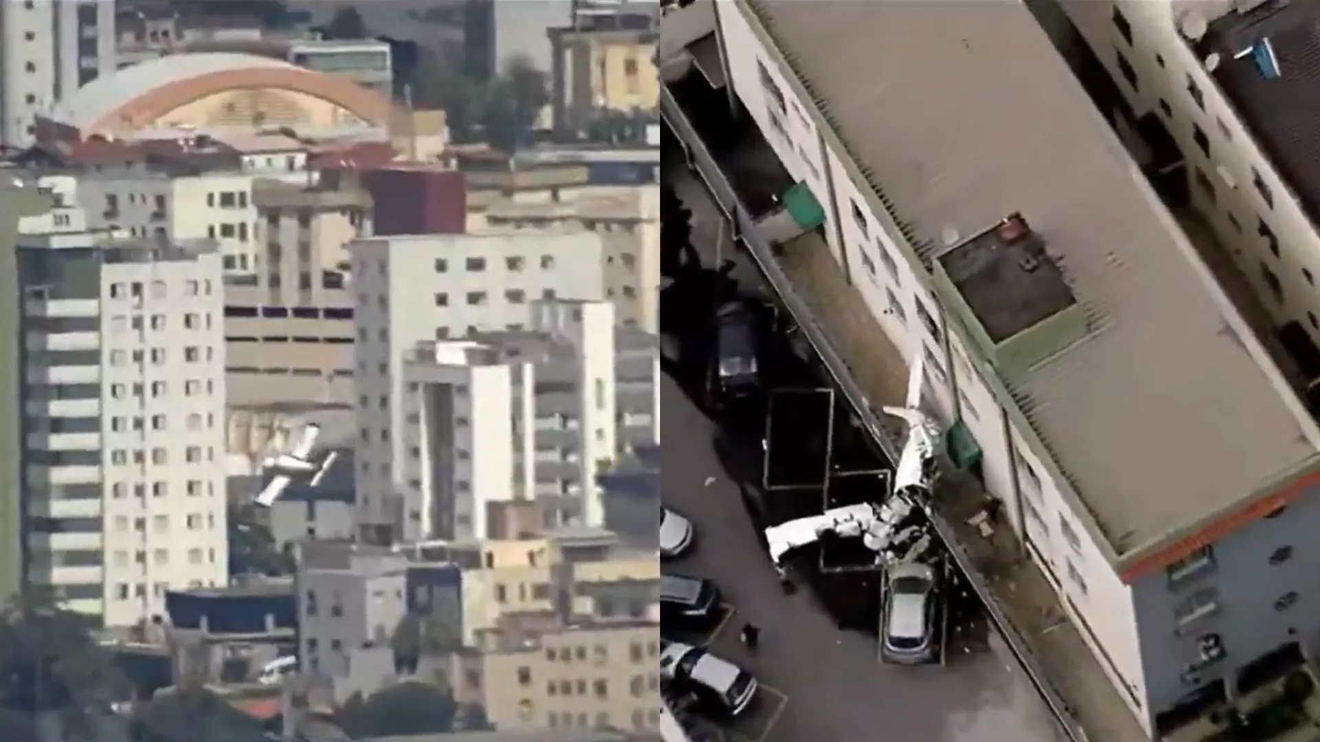 VÍDEO: avião de pequeno porte cai e atinge prédio residencial em Belo Horizonte