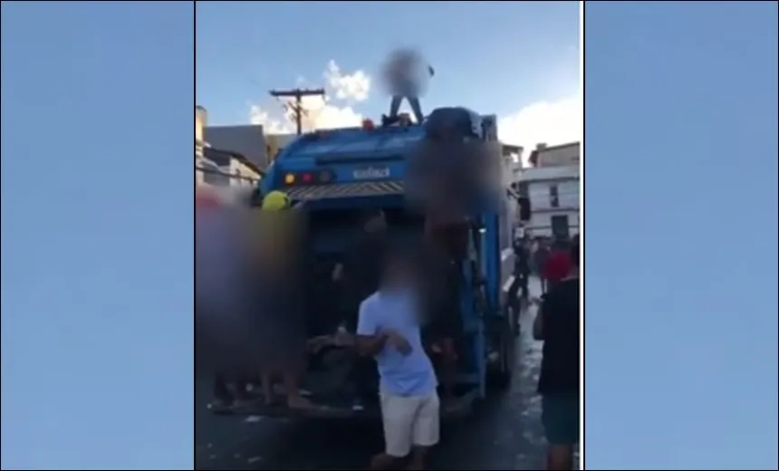 "Isso é só no Nordeste": populares utilizam caminhão da coleta de lixo em festa do tipo "paredão" em Salvador