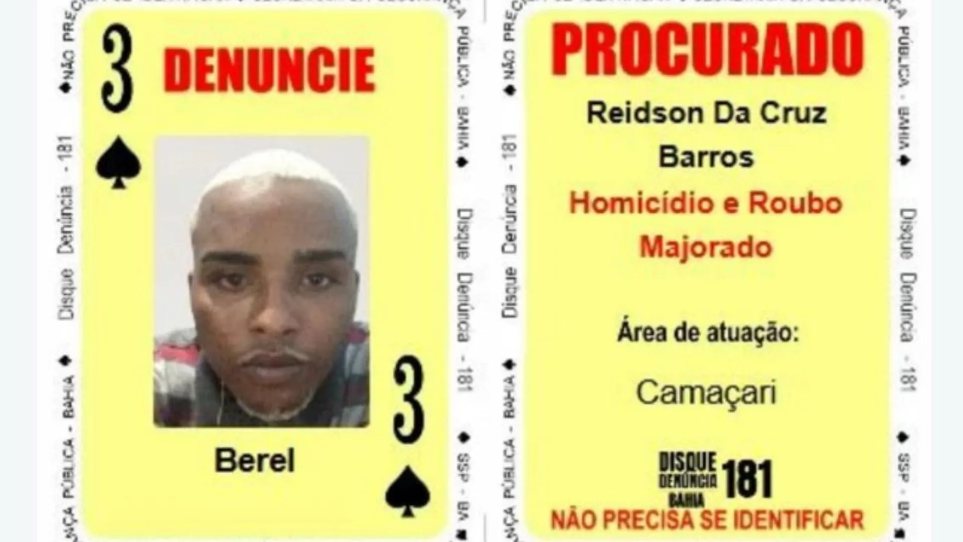 Traficante Berel é preso em Camaçari. Foto: Divulgação | SSP
